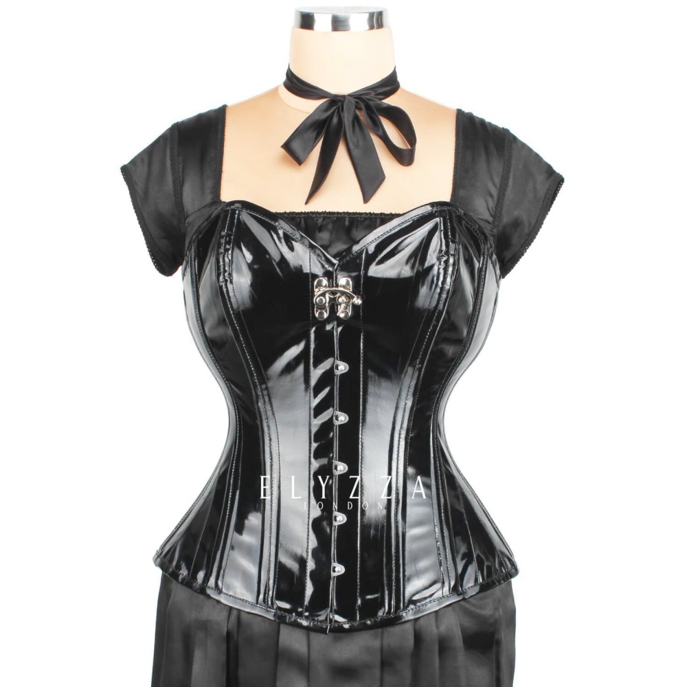 Attitude Corsets - Waist Training PVC (ELC301) survêtement corset - Noir
